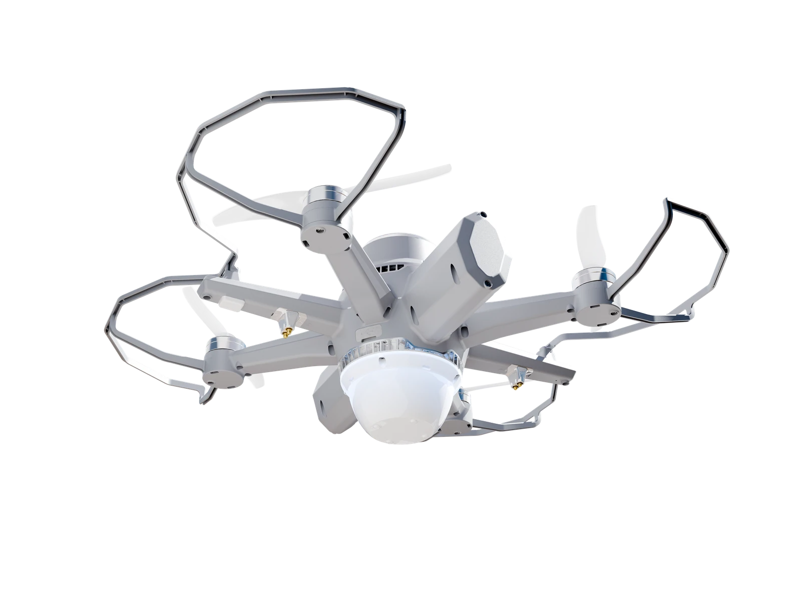 DAMODA V4 aircraft with rotor guards and an underside lighting module